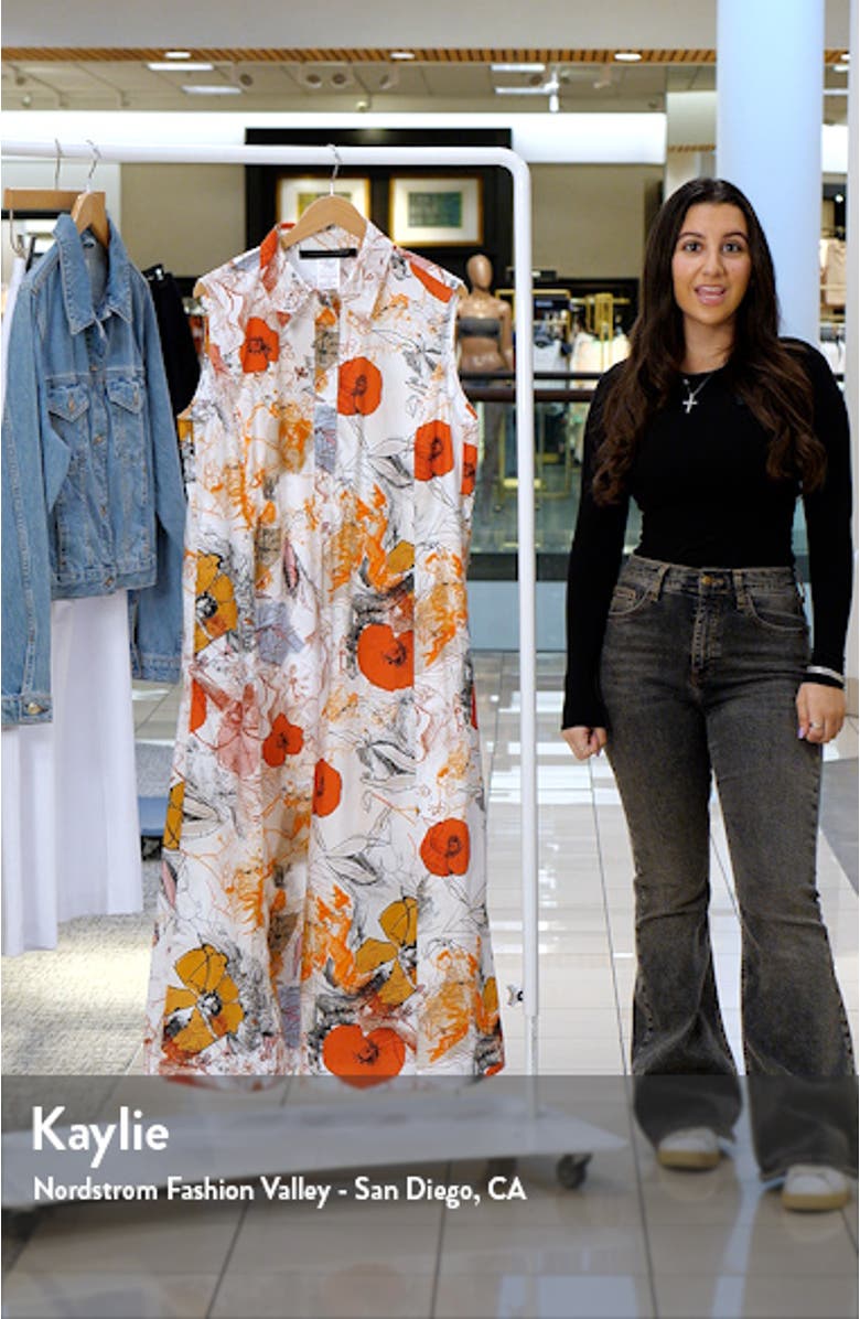 Rabat Floral Sleeveless Midi Shirtdress, sales video thumbnail