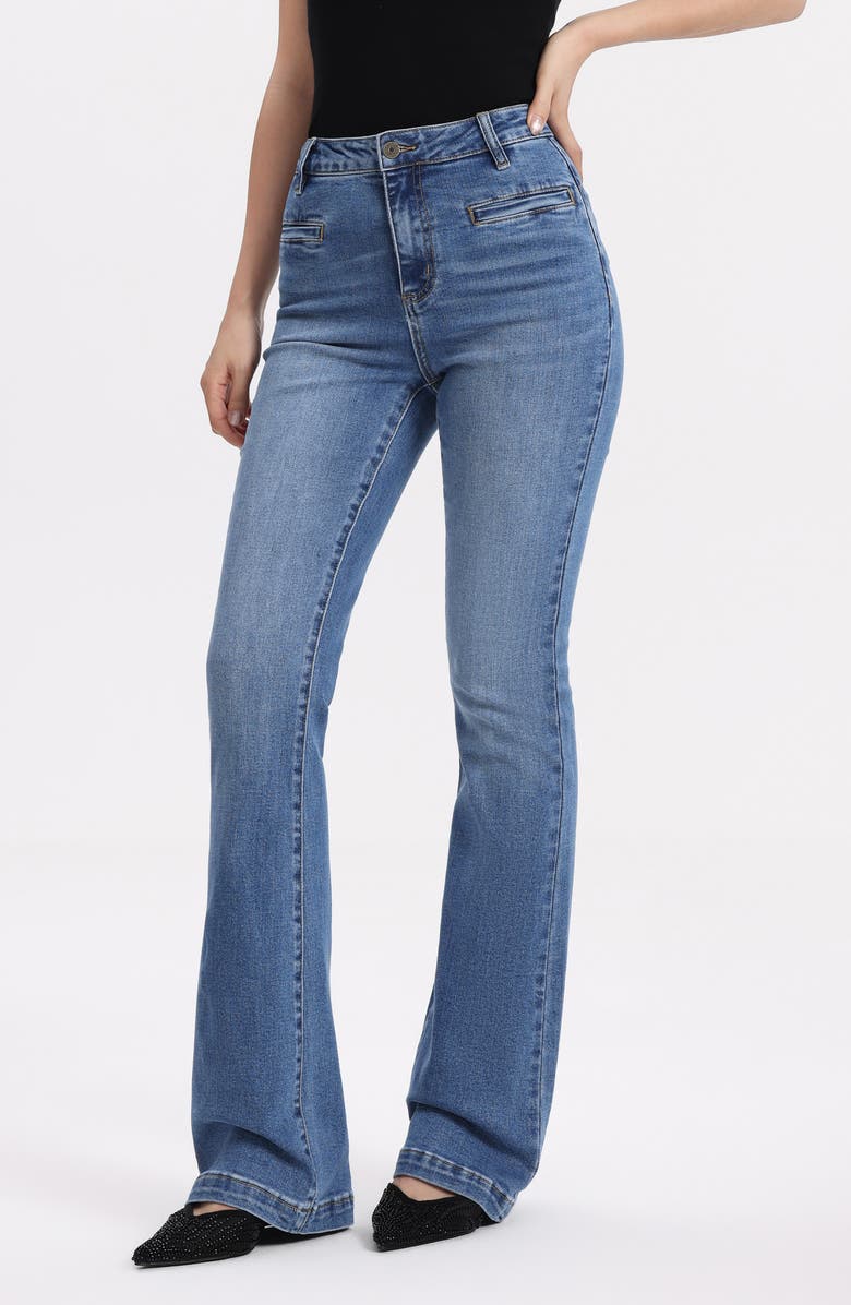 Bayeas Welt Pocket High Waist Bootcut Jeans, Alternate, color, Nova