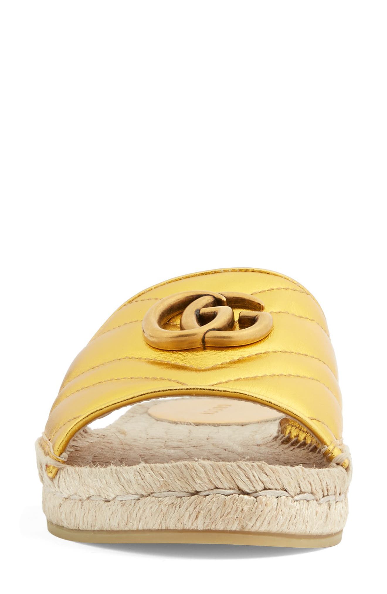 Pilar Espadrille Slide Sandal, Alternate, color, GOLD