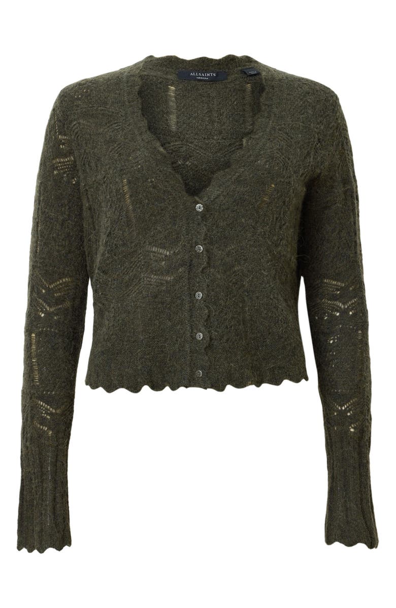 AllSaints Vanessa Wool & Alpaca Blend Cardigan, Alternate, color, Khaki Green