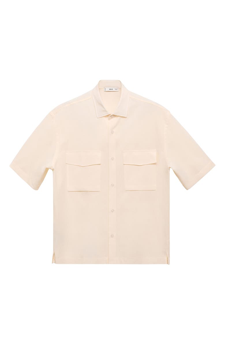 MANGO Regular Fit Tencel<sup>™</sup> Lyocell Blend Button-Up Shirt, Alternate, color, Ecru