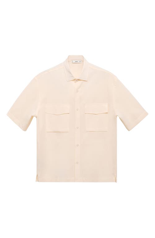 Mango Regular Fit Tencel™ Lyocell Blend Button-up Shirt In White