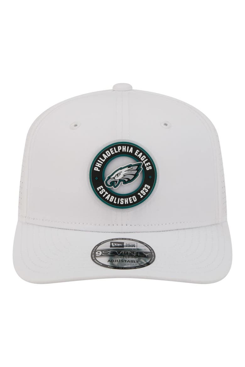 Men's New Era  White Philadelphia Eagles COOLERA 9SEVENTY Adjustable Hat, Alternate, color, White