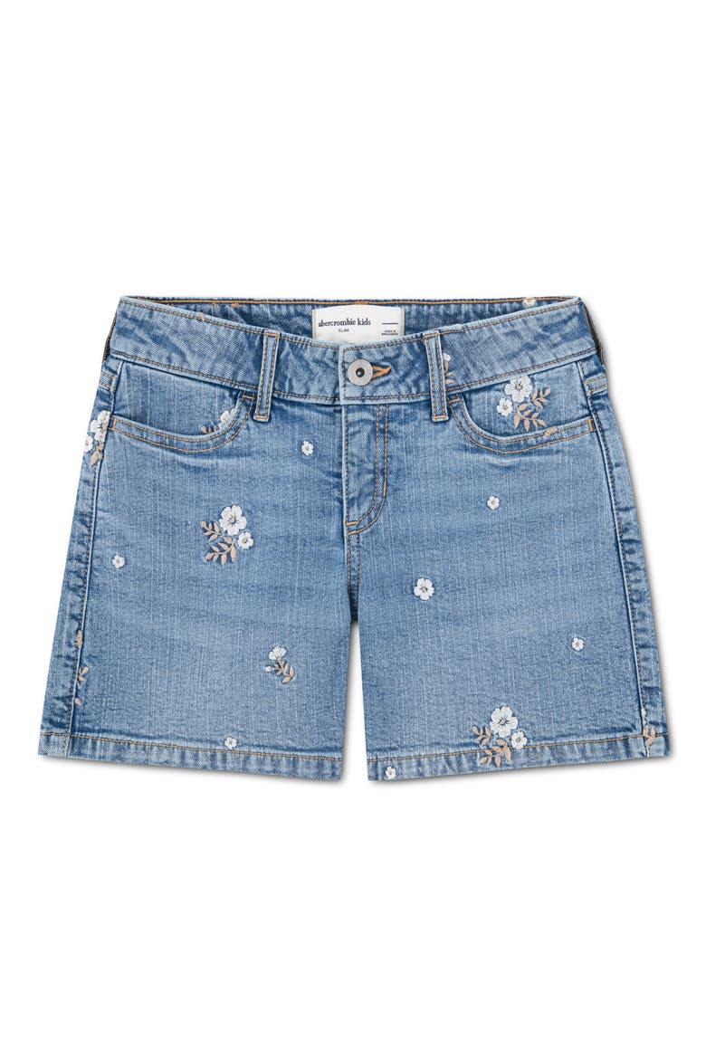 Kids' Floral Toss Denim Shorts, Main, color, CABIN BLUES