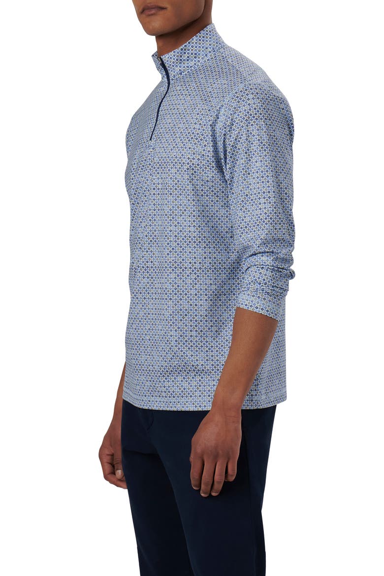 OoohCotton® Print Quarter Zip Pullover, Alternate, color, AIR BLUE