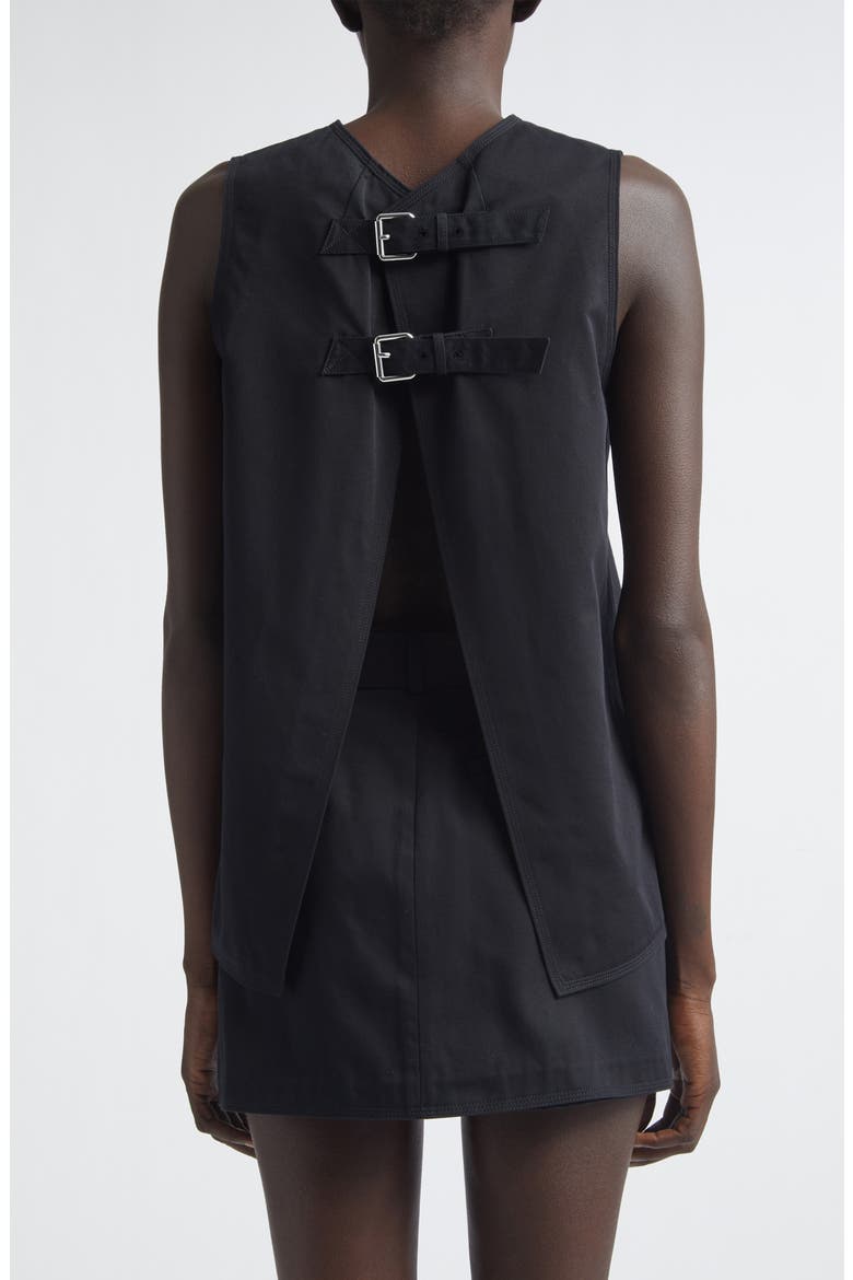 Nerina Sleeveless Cotton Drill Top, Alternate, color, BLACK