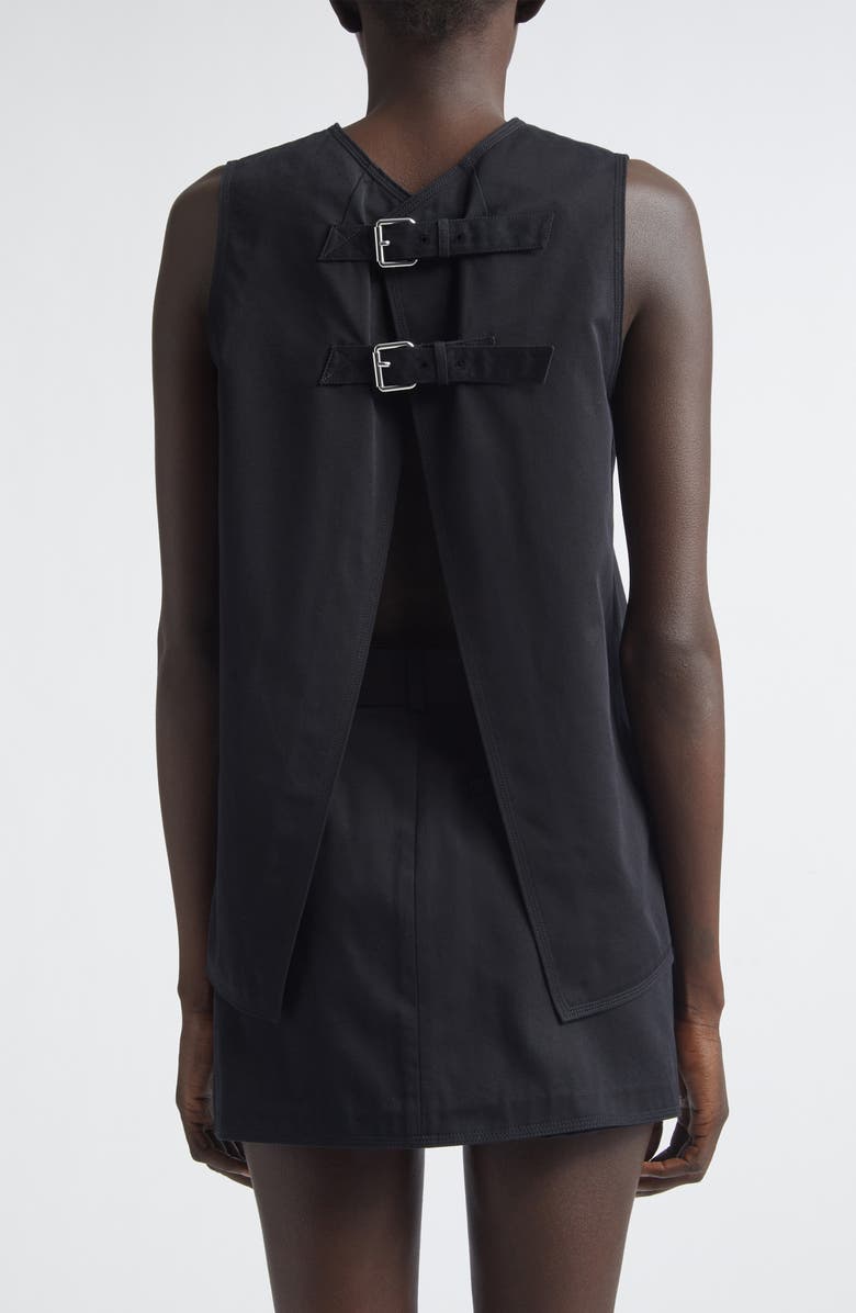 Proenza Schouler Nerina Sleeveless Cotton Drill Top, Alternate, color, Black