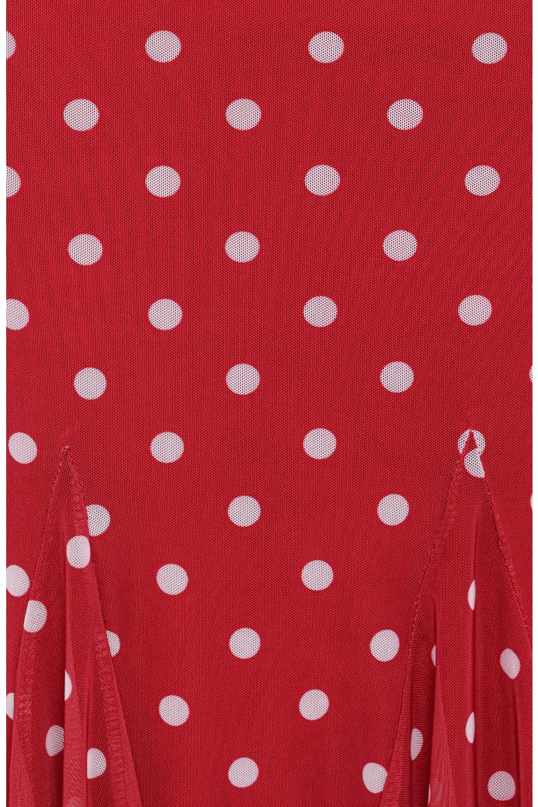 Tullia Polka Dot Mesh Skirt, Alternate, color, RED POLKA DOT