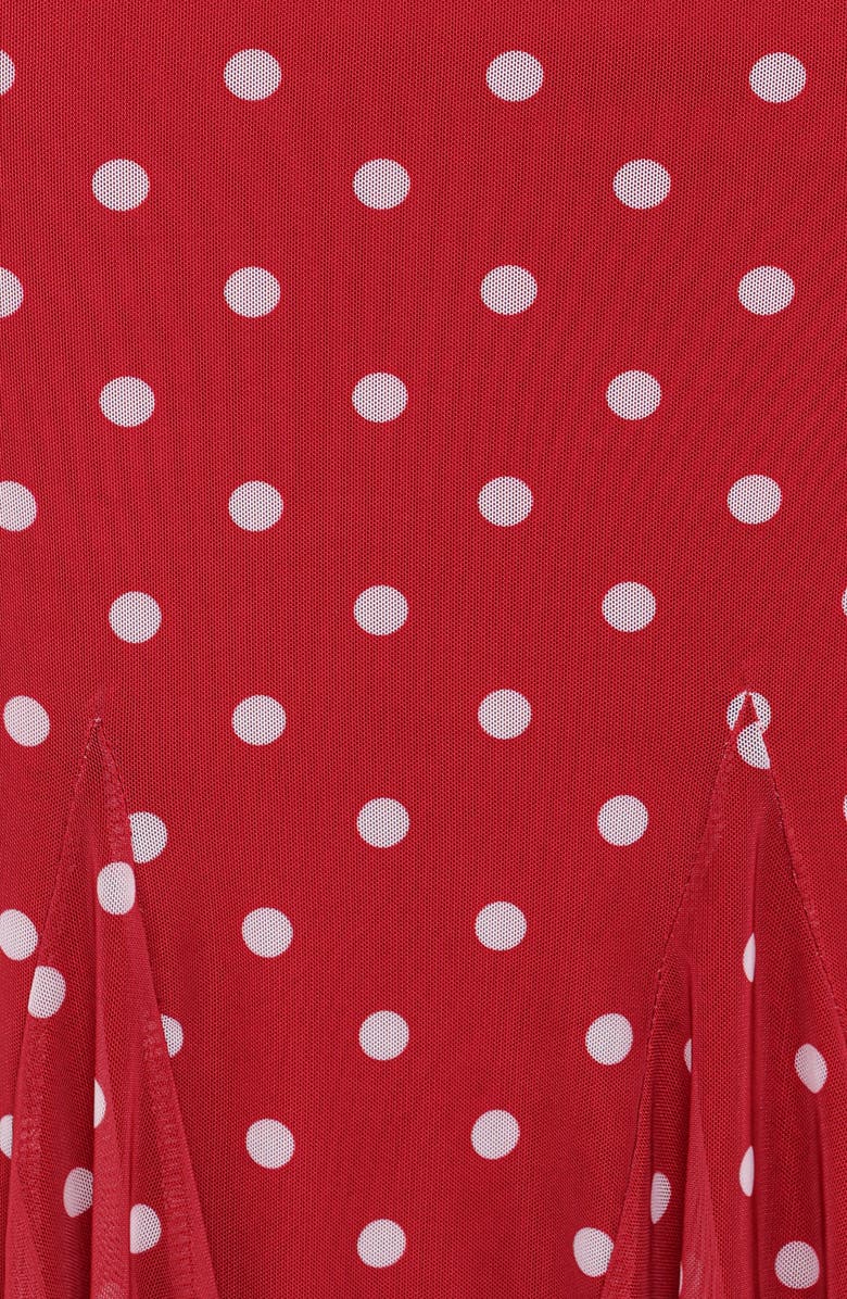 Petal & Pup Tullia Polka Dot Mesh Skirt, Alternate, color, Red Polka Dot