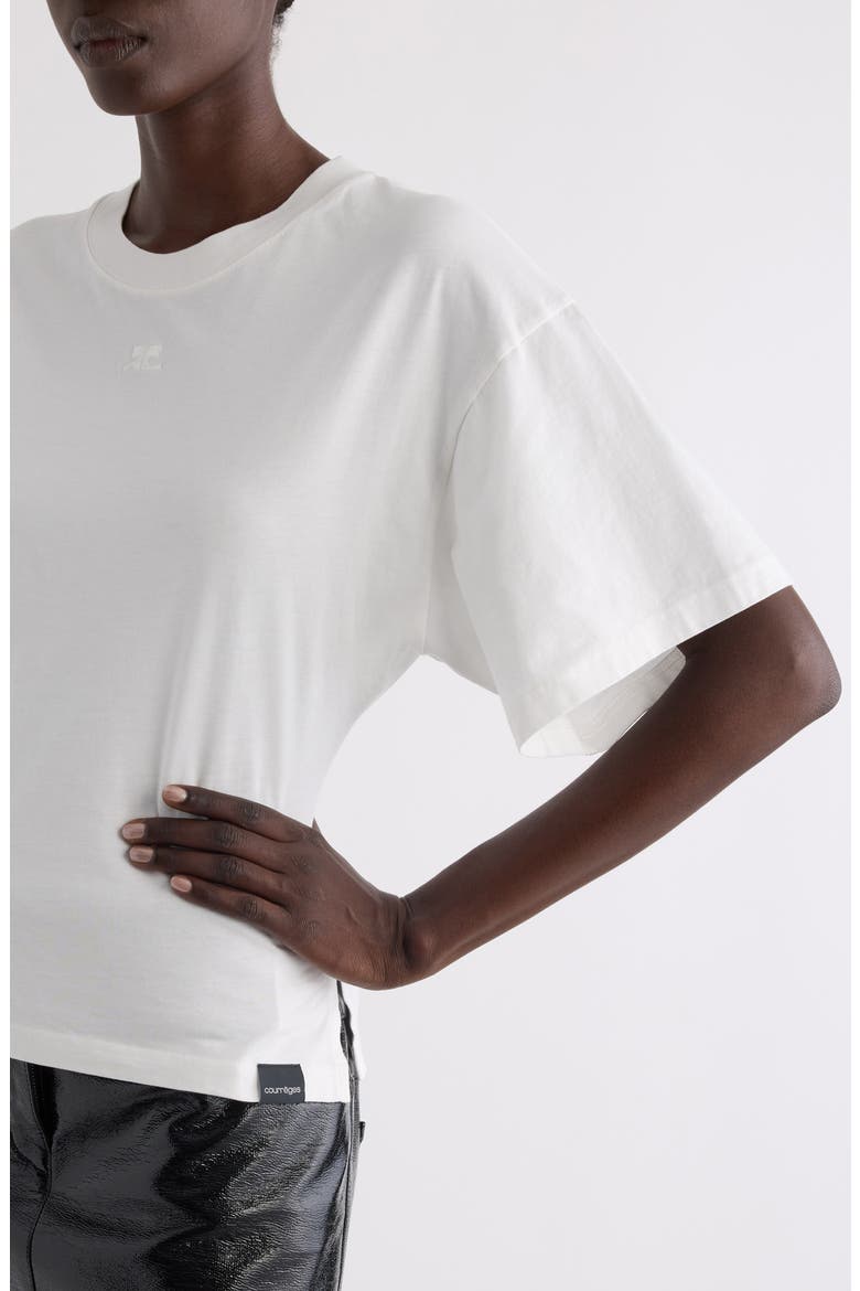 Embroidered Logo T-Shirt, Alternate, color, HERITAGE WHITE