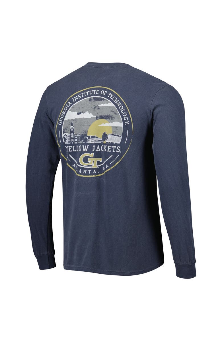 IMAGE ONE Men's Navy Georgia Tech Yellow Jackets Circle Campus Scene Long Sleeve T-Shirt, Alternate, color, 
