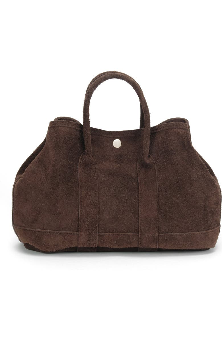 Ezra Arthur Audrey Nubuck Suede Leather Top Handle Bag, Main, color, Cocoa