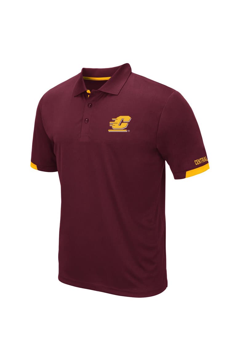 Men's Colosseum Maroon Central Michigan Chippewas Santry Lightweight Polo, Alternate, color, Maroon