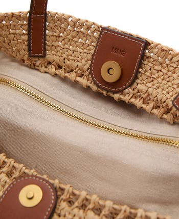 Small Double Handle Natural Fiber Crossbody Bag