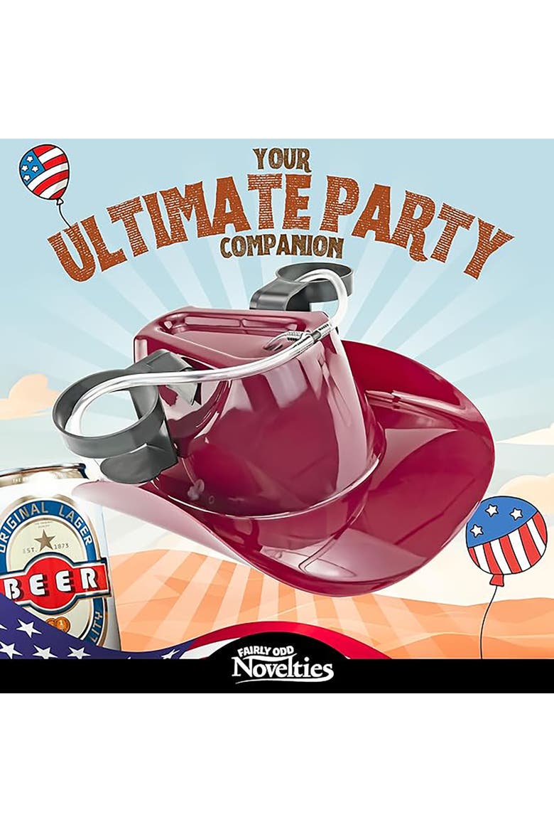 Cowboy Drinking Hat, Alternate, color, Red
