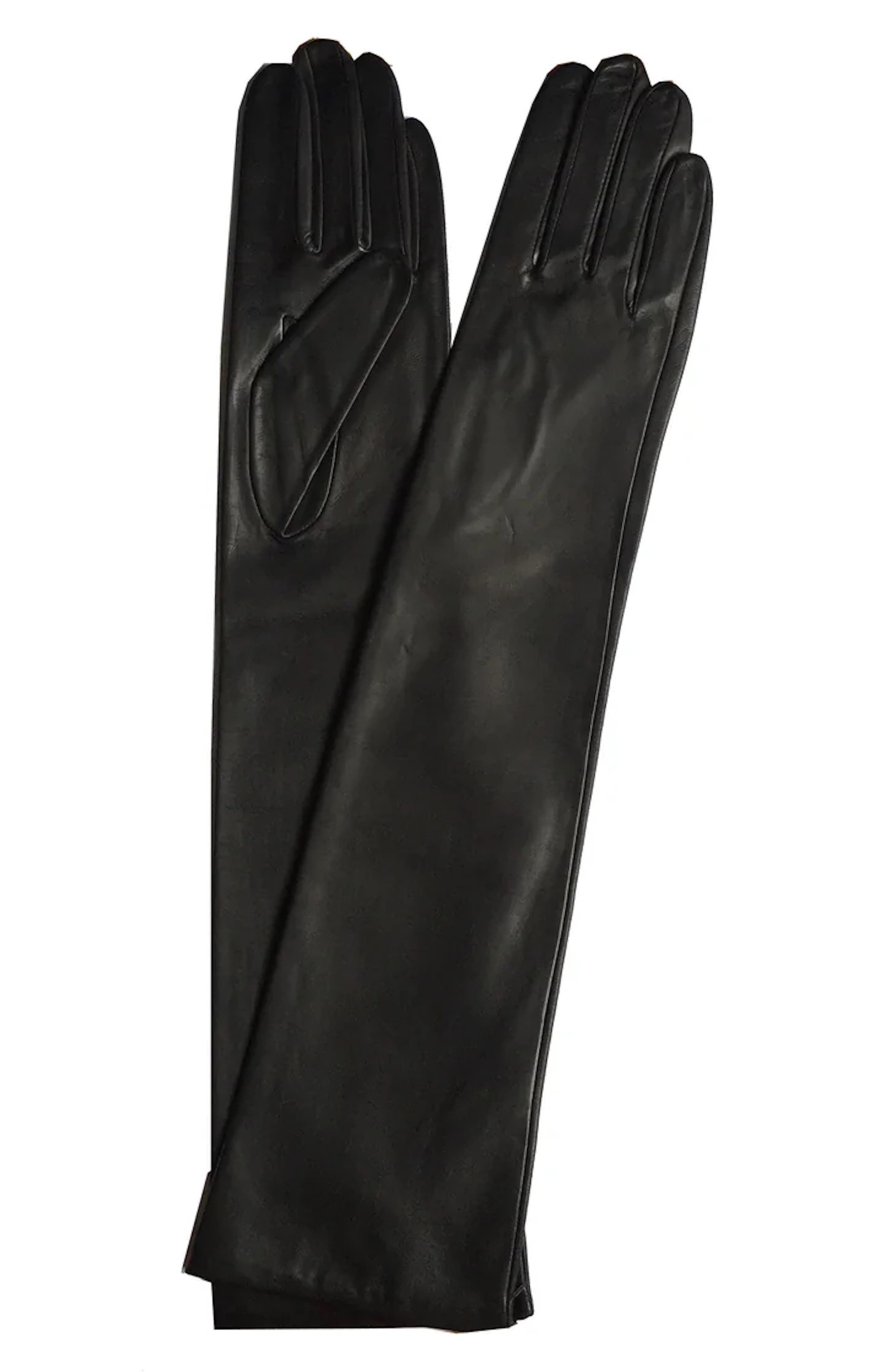 Paula Rowan Montserrat 12bt Long Leather Gloves In Grey