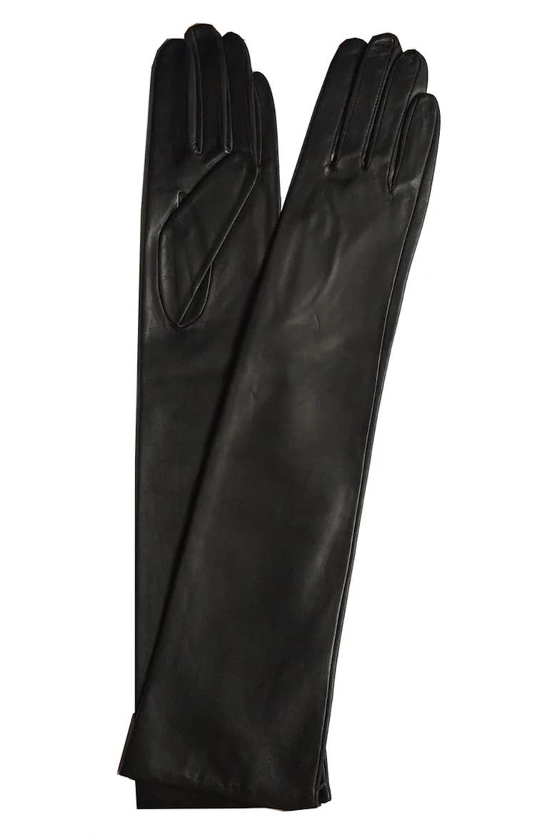Montserrat Leather Gloves, Main, color, GREY