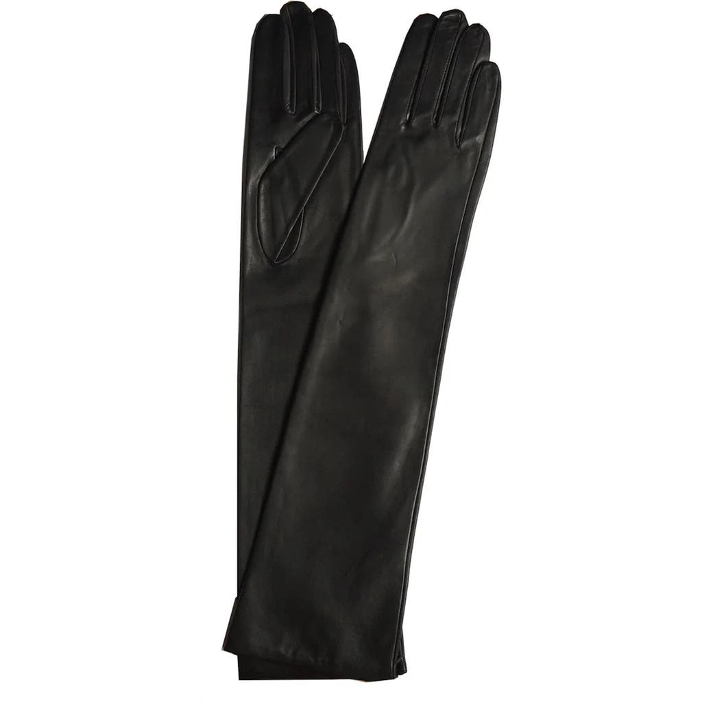 Paula Rowan Montserrat 12bt Long Leather Gloves In Grey