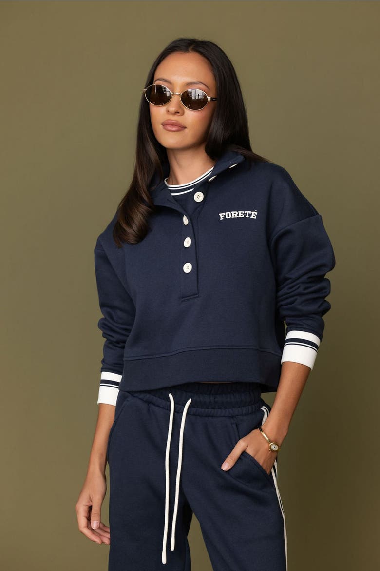 Varsity Funnel Neck Sweatshirt, Alternate, color, Oxford