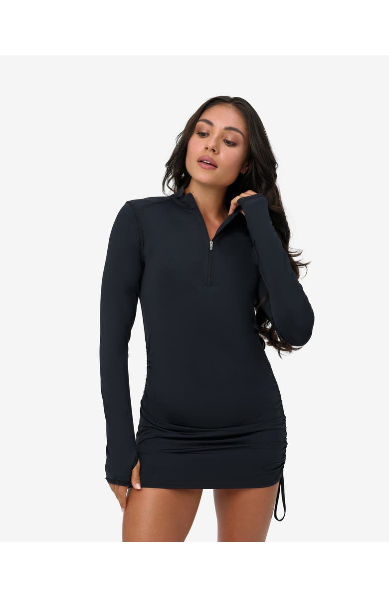 BloqUV Women's Drawstring Coverup Dress, Main, color, Black