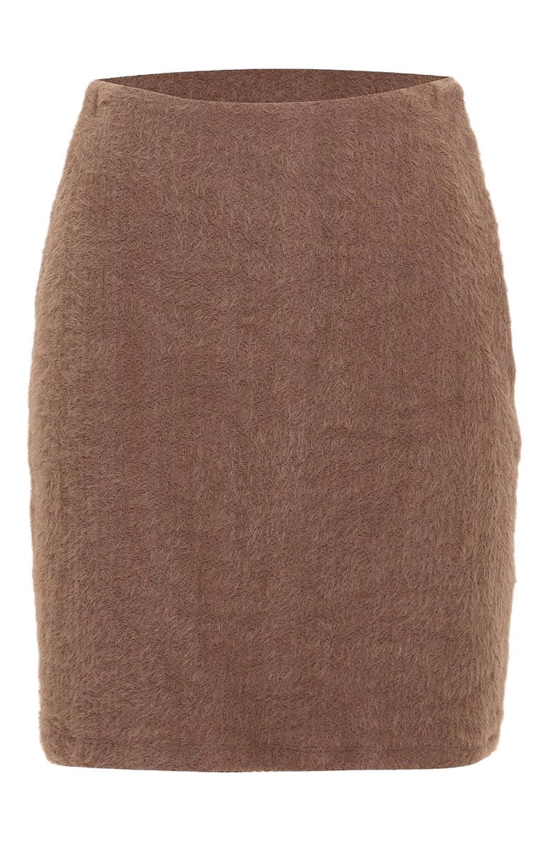 THEO The Label Carme Plush Lace Pull-On Skirt, Alternate, color, Cappuccino