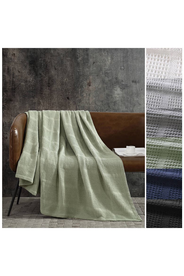 Essentials Waffle Throw Blanket, Alternate, color, SAGE GREEN