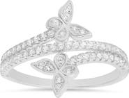 Queen Jewels Sterling Silver CZ Pavé Butterfly Ring