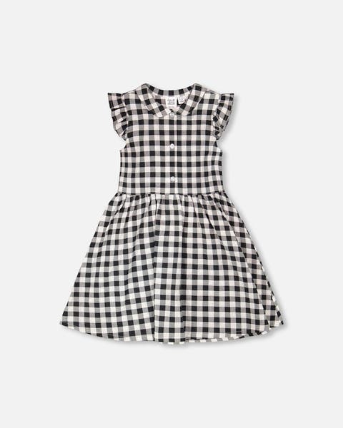 Classic Sleeveless Gingham Button Down Dress (Toddler, Little Kid & Big Kid)