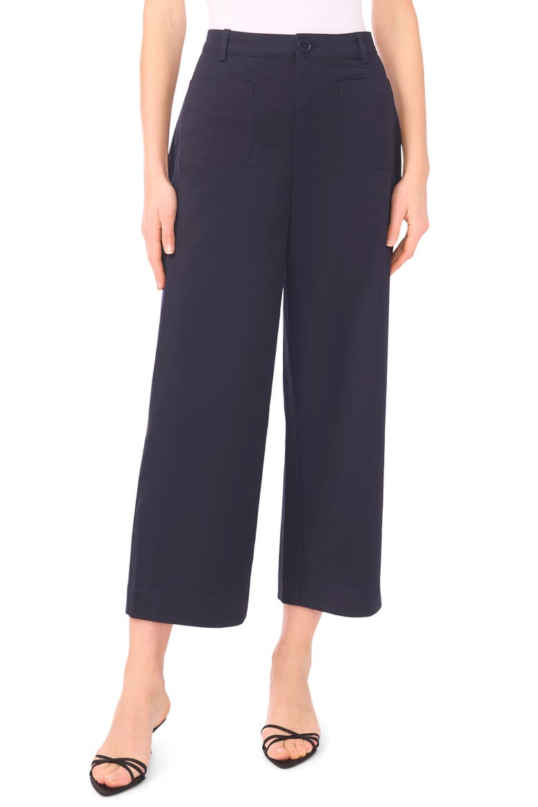 Patch Pocket Crop Twill Pants, Main, color, INK