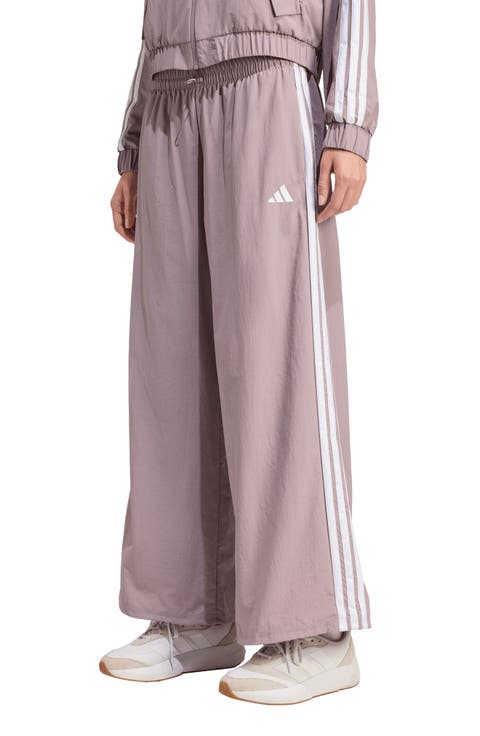 3-Stripe Wide Leg Track Pants