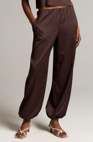Vince Plissé Drawcord-Hem Satin Pants