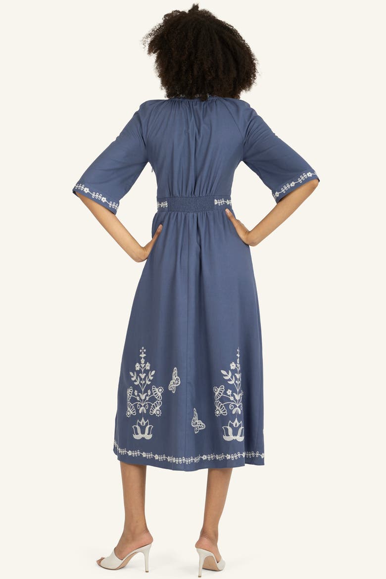Roam Dress, Alternate, color, Blue with Off-White Embroidery