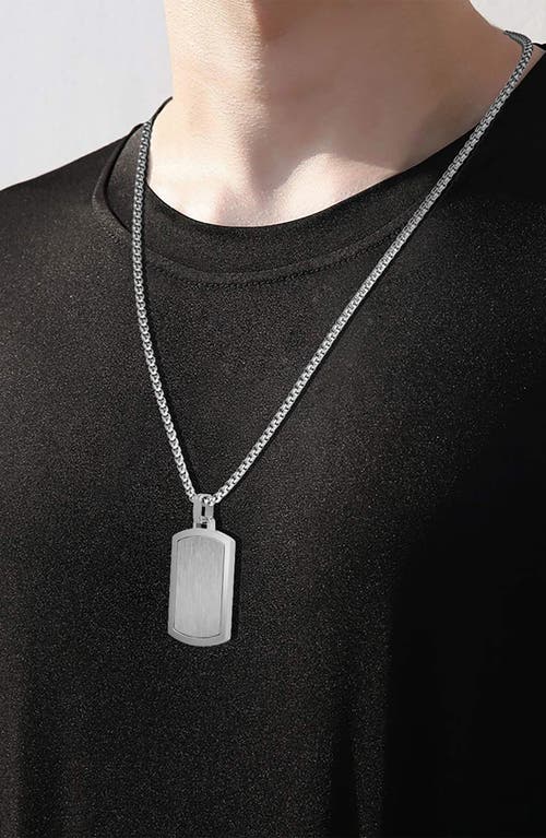 Van Heusen Dog Tag Pendant Necklace In Silver