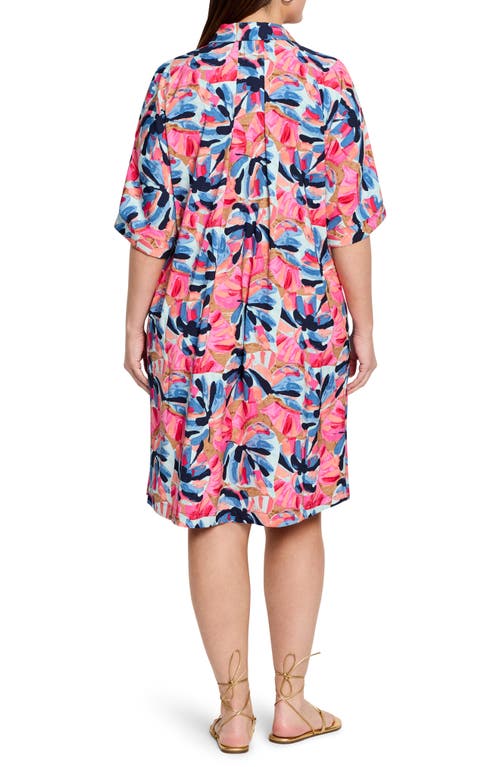 Nic + Zoe Nic+zoe Firework Foliage Devo Shift Dress In Blue Multi