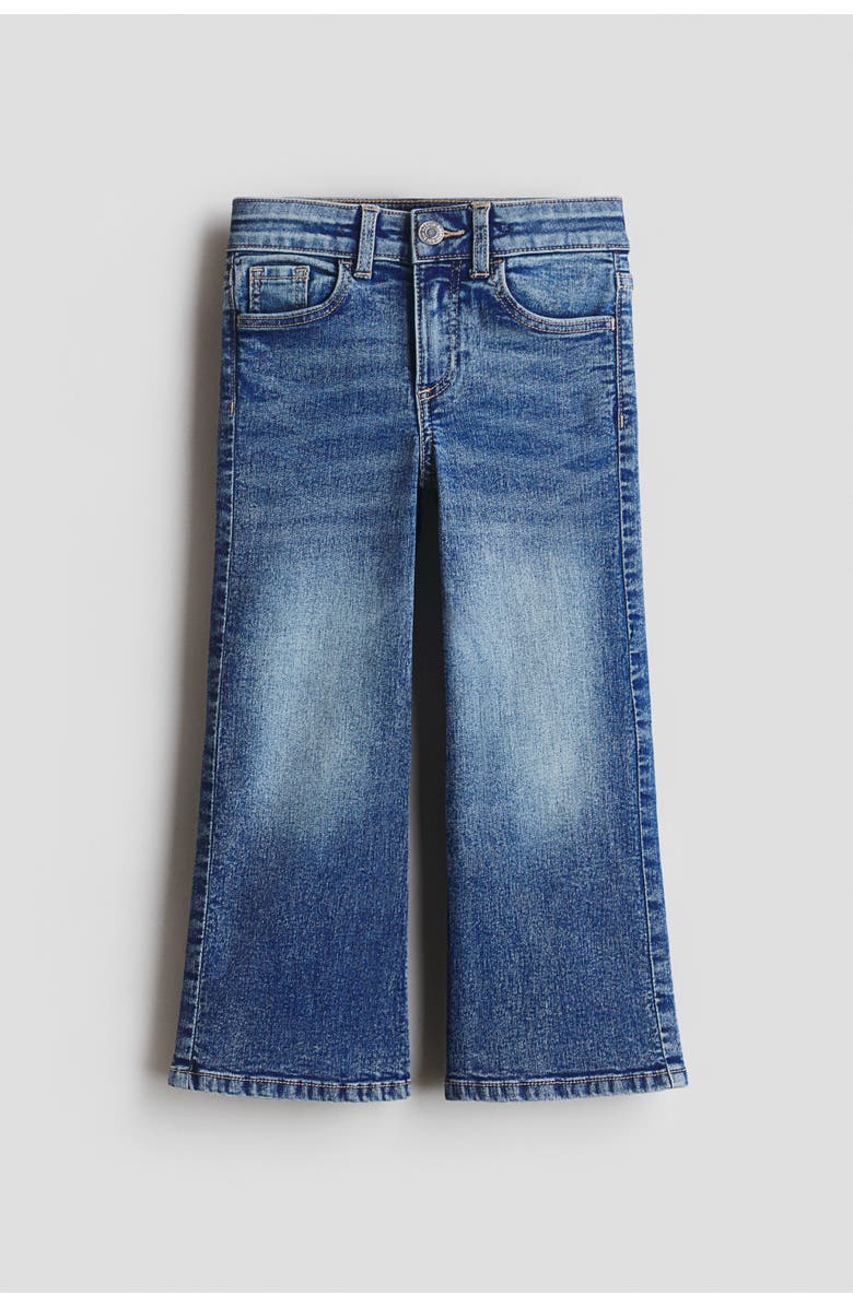 H&M Superstretch Wide Leg Jeans, Main, color, Washed Denim Blue
