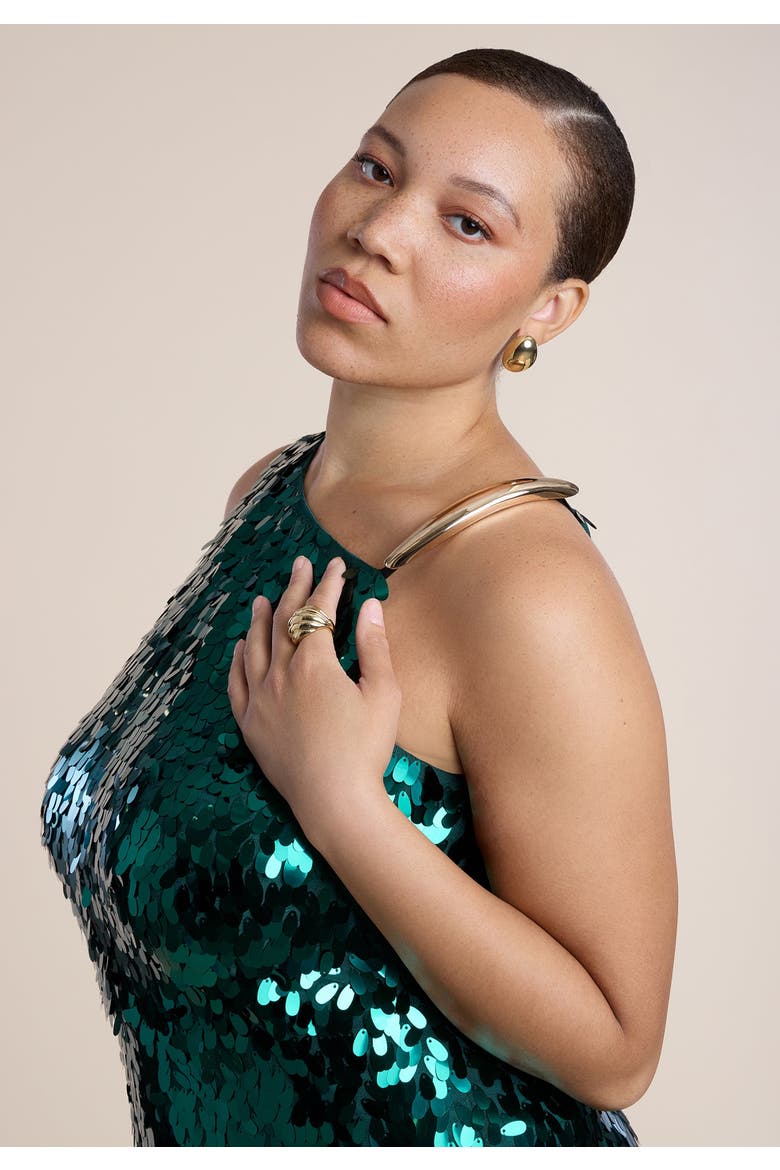 Textured Sequin Maxi Dress, Alternate, color, FOREST BIOME