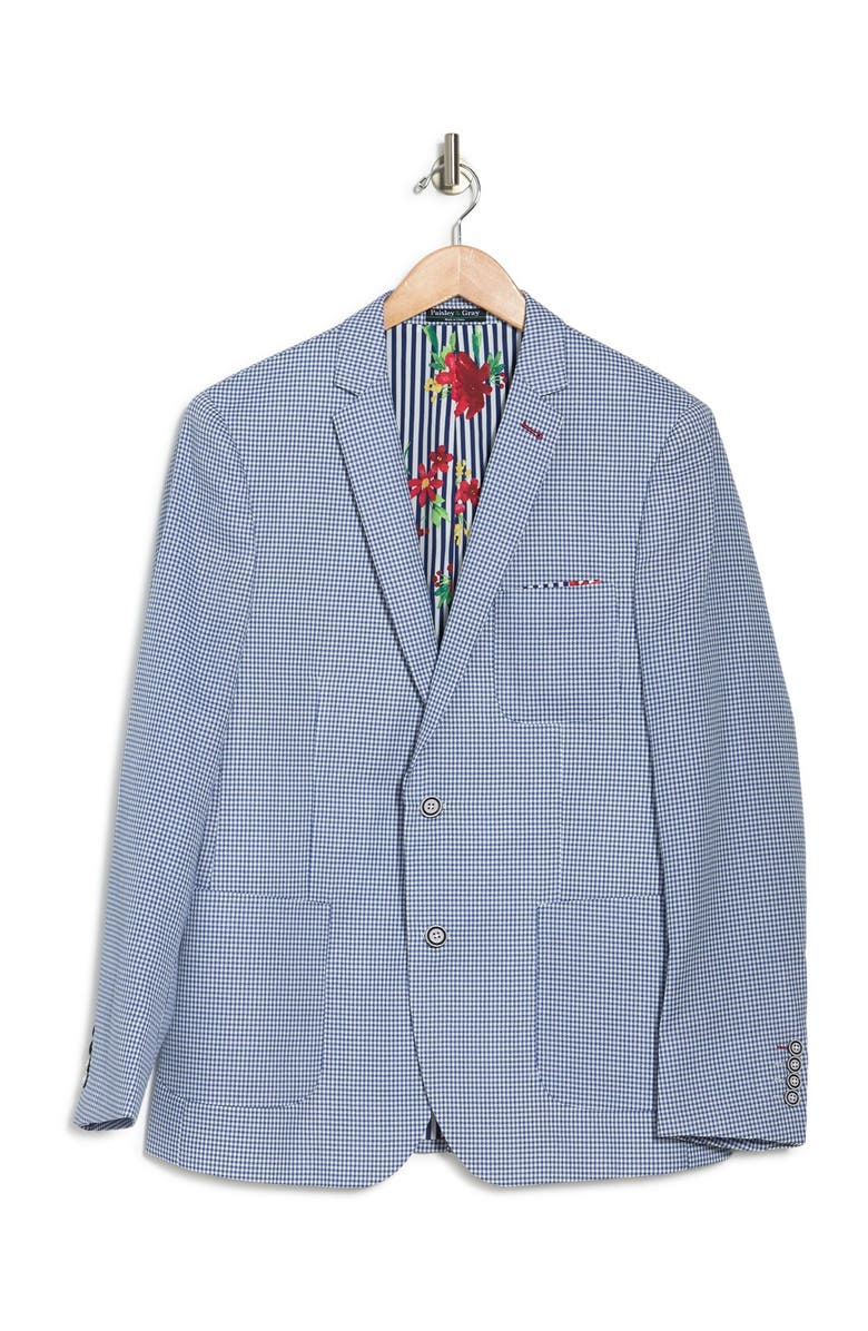 PAISLEY AND GRAY Gingham Print Slim Fit Blazer, Alternate, color,