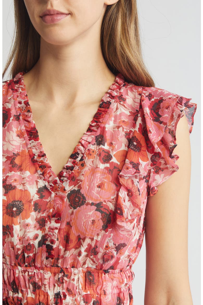 Muriel Floral Print Silk Minidress, Alternate, color, BISSOMLT