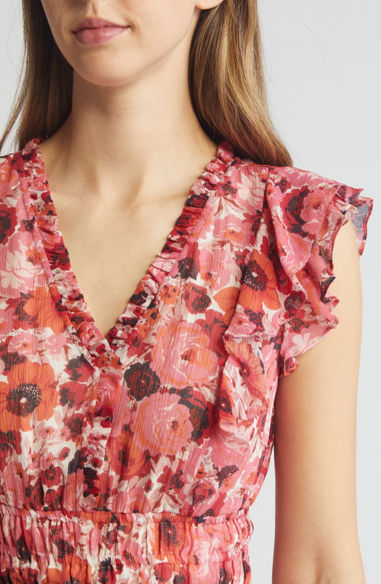 PAIGE Muriel Floral Print Silk Minidress, Alternate, color, 