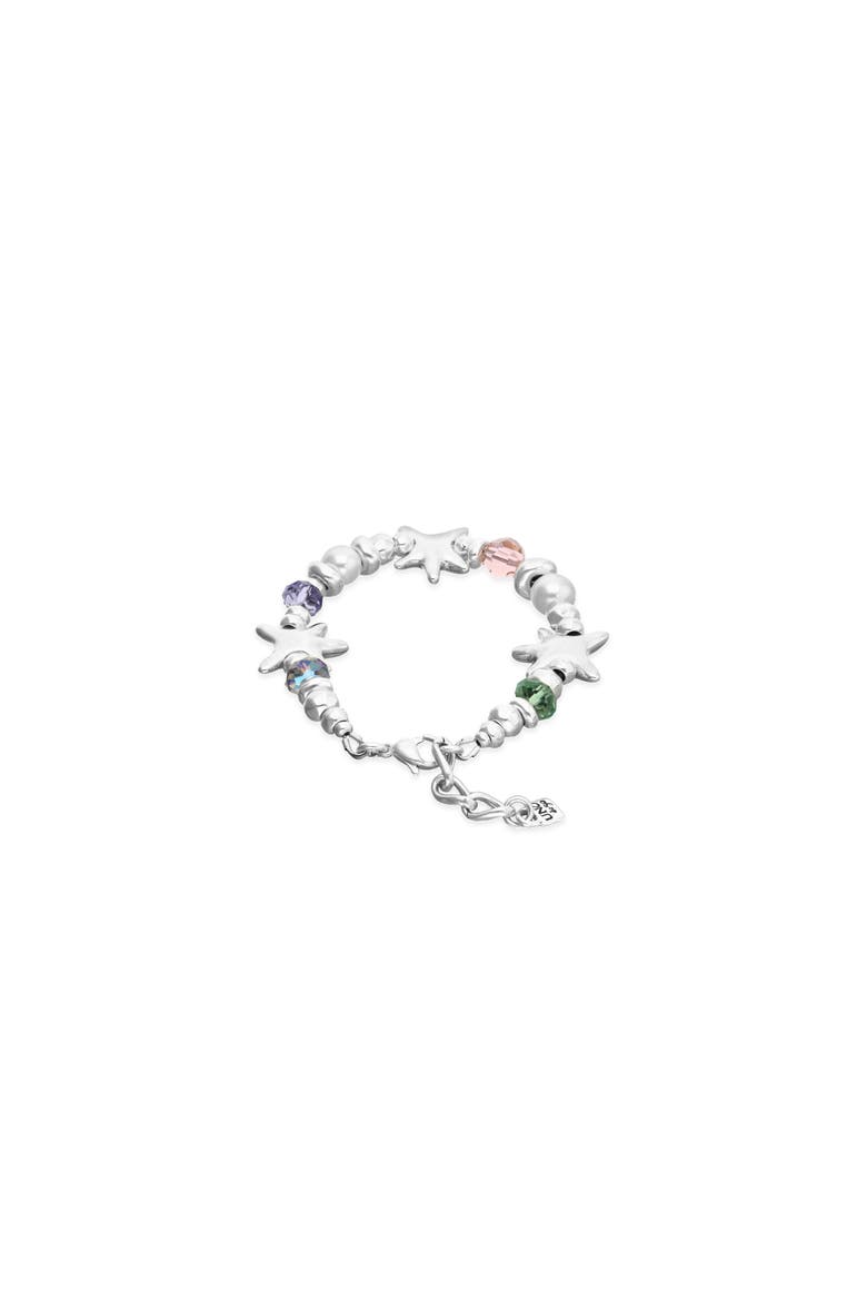 Silver-Tone Multicolor Faceted Crystal Bracelet, Alternate, color, Silver