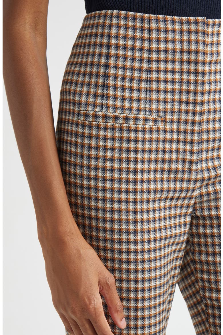 Kean Check Crop Pants, Alternate, color, NAVY MULTI