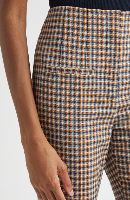 Veronica Beard Kean Houndstooth Slim Cropped Pants In Gold