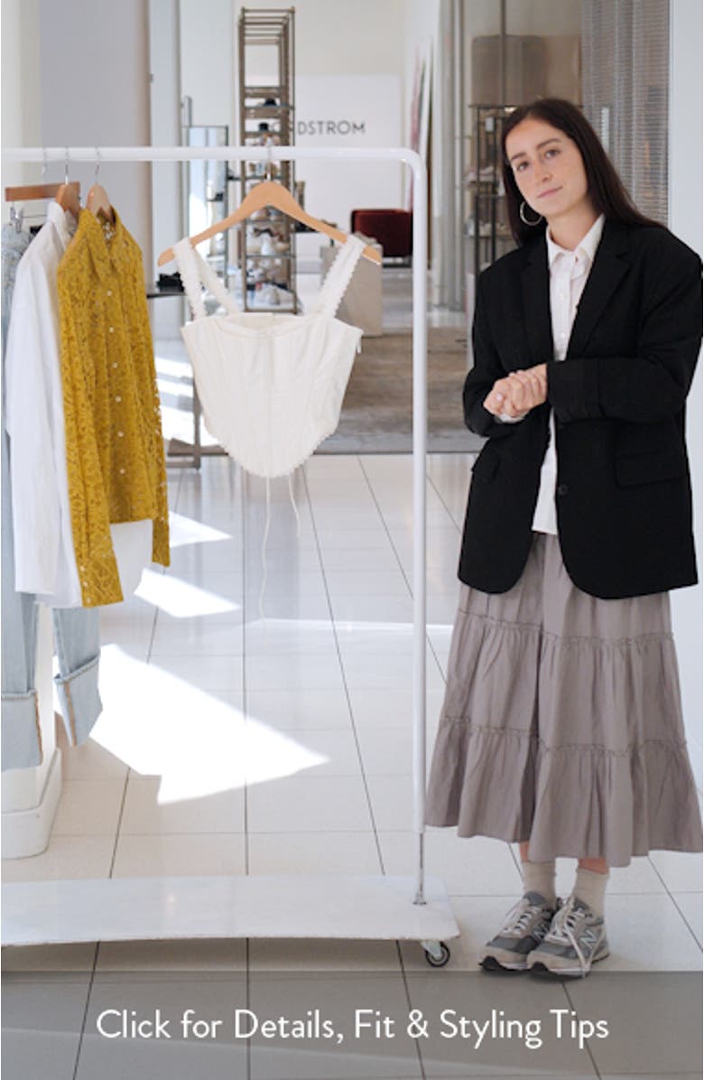 Adina Lace Trim Stretch Cotton Corset Top, sales video thumbnail