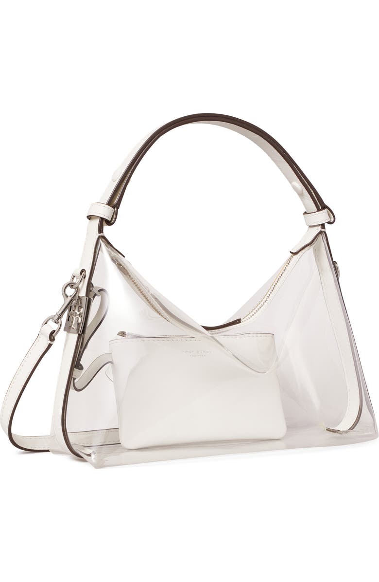 Tory Burch Mellow Transparent Shoulder Bag, Alternate, color, Clear Water