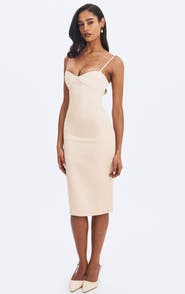 Miss Circle Gracie Ruched Satin Midi Dress