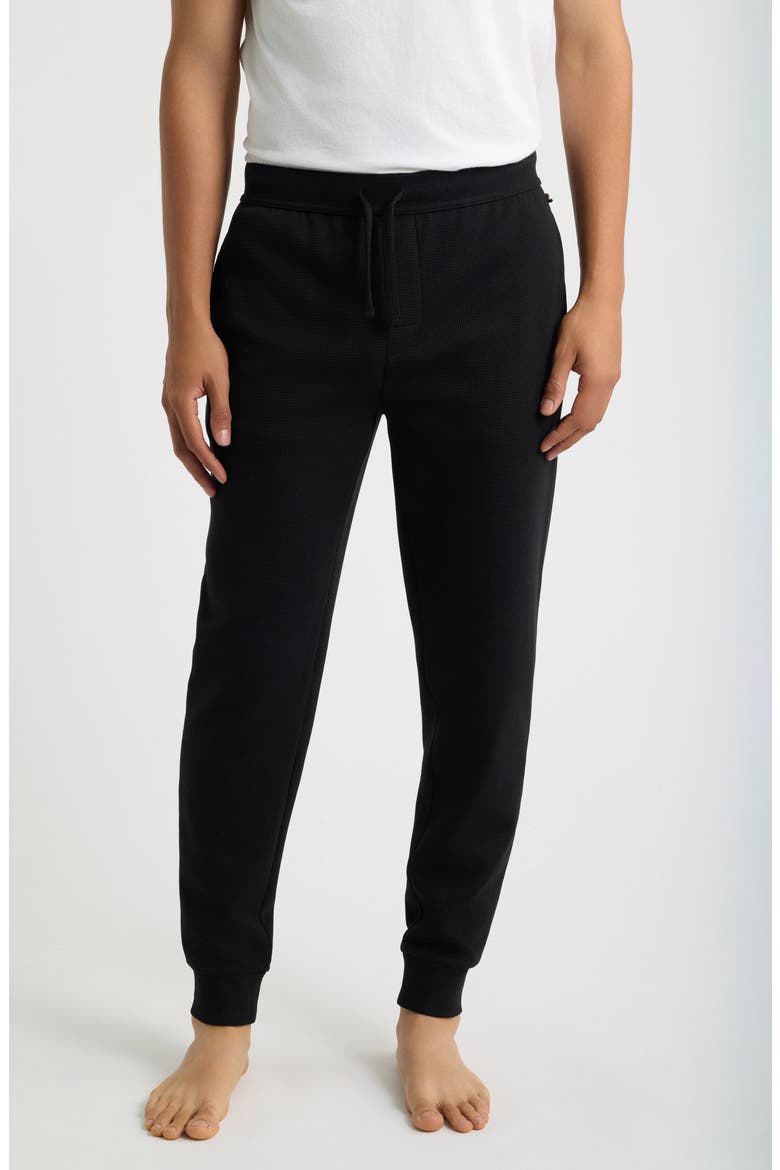 Waffle Knit Joggers, Main, color, BLACK