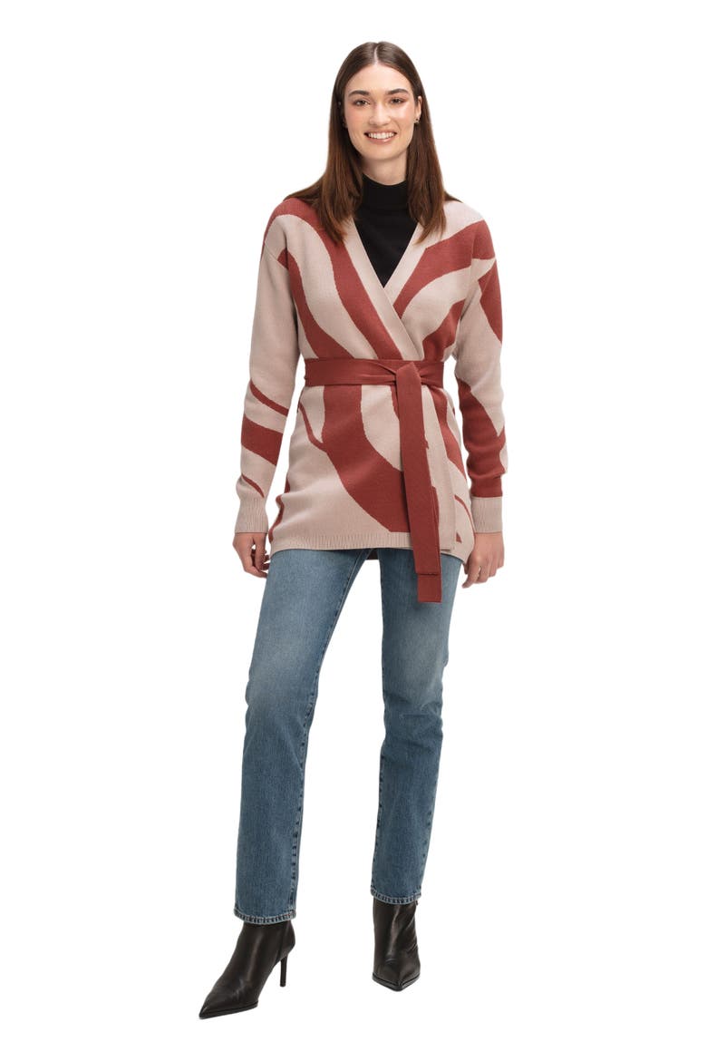 Elma Knit Cardigan, Alternate, color, Luze Rust