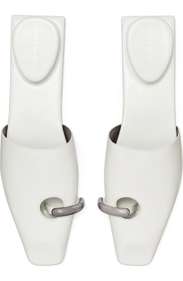 Tory Burch Pierced Mule, Alternate, color, Bianco / Silver