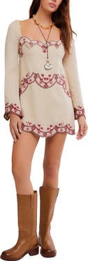 Free People Bali Marlene Floral Embroidered Minidress