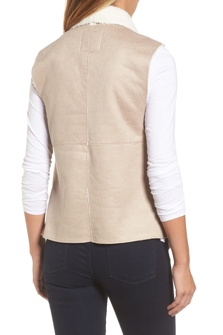 Faux Shearling Backed Knit Vest, Alternate, color, BEIGE